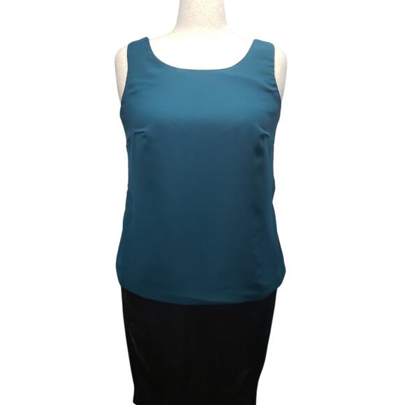 Elegant Blue-Green 2-Piece Women's Top Set – Size 14, Sheer Cardigan & Tank - Picture 3 of 13